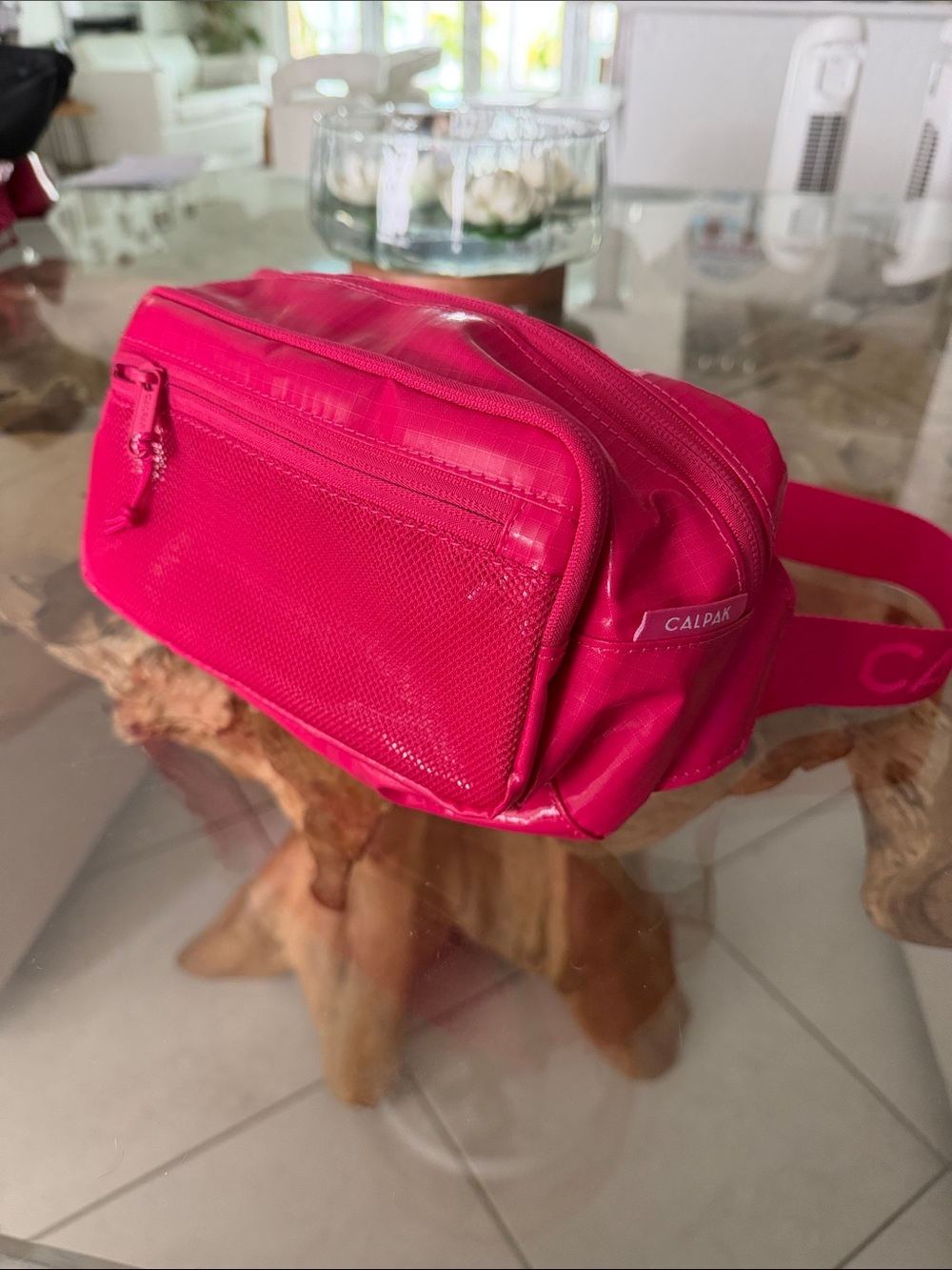 Calpak Vibrant Pink Compact Crossbody Belt Bag